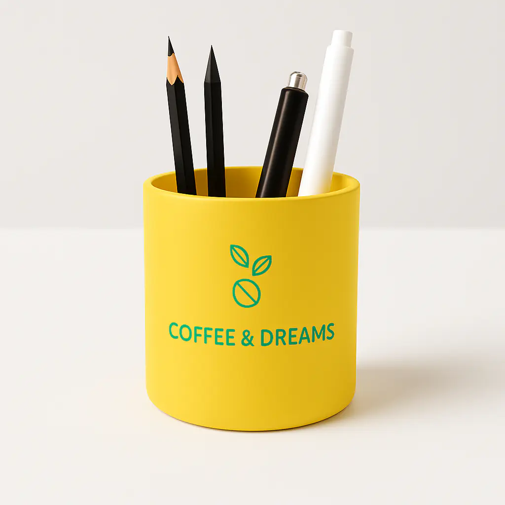 Desk Pen Holder - Yellow